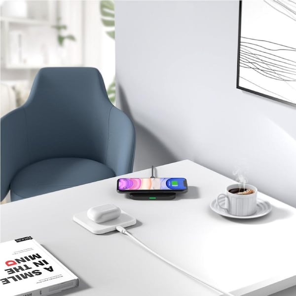Choetech JX-T511S-MIX Wireless Charging Pad - BK+White Twin pack