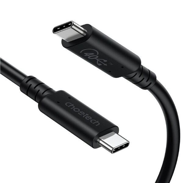 Choetech XCC-1028 USB C to C USB4 Gen3 100W 40Gbps/8K 0.8M Cable Black