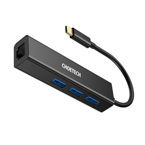 Choetech HUB-U02 4-in-1 USB-C to Gigabit Ethernet + 3 x USB3.0 Adapter