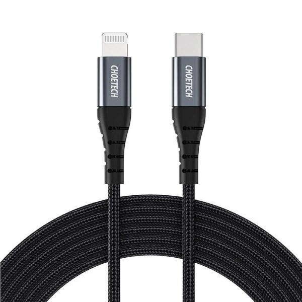 Choetech IP0041 MFI USB-C to Lightning Braided Cable 2MBlack