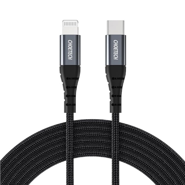Choetech IP0039 MFI USB-C to Lightning Braided Cable 1.2M Black