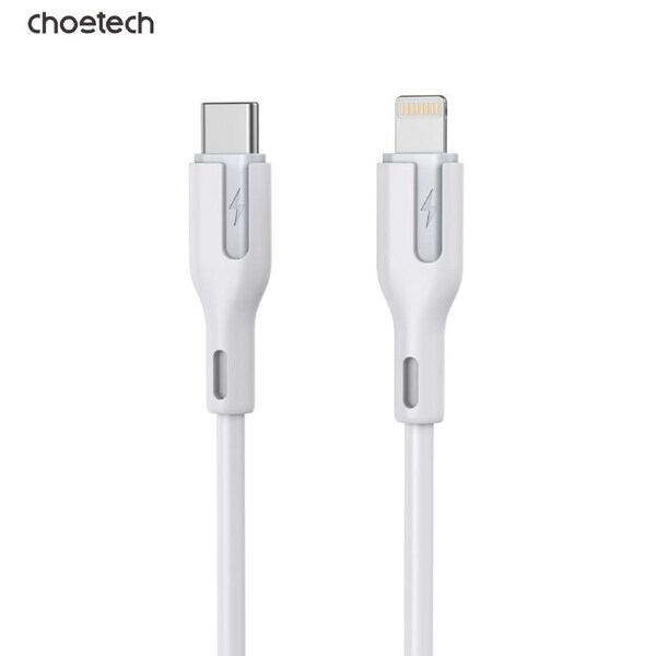 Choetech XCL-0002 Silicone USB-C to L Cable 1m White