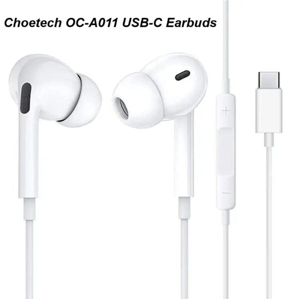 Choetech OC-A011 USB-C In-Ear Headphones 1.2m - White
