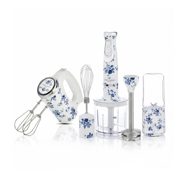 Laura Ashley China Blue Rose Kitchen Essentials Bundle Mixer & Blender Set