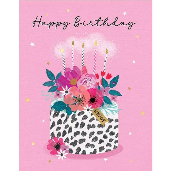 Debbie Edwards Happy Birthday Pink Design Mini Card 8x10cm