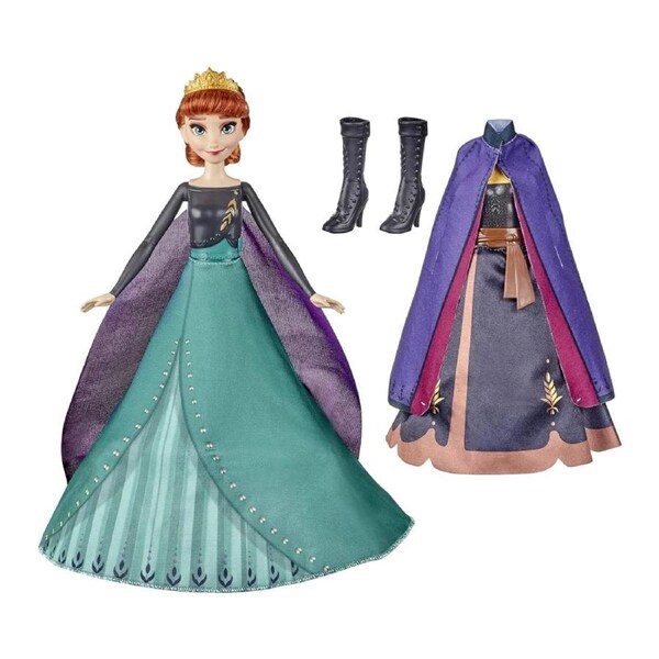 Frozen 2 Anna Queen Transformation Fashion Doll 2 Outfits 2 Hair Styles Ages 3 +