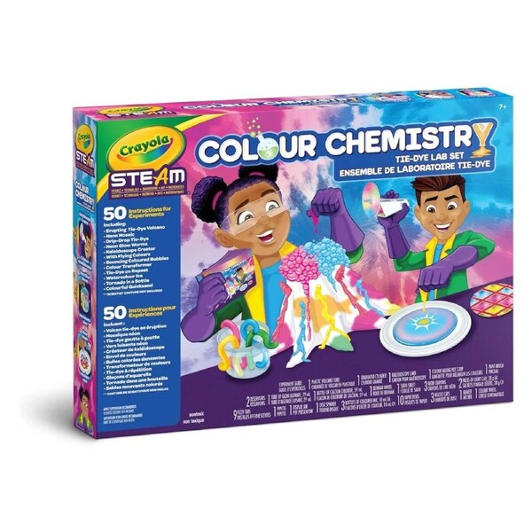 Crayola Tie Dye Colour Chemistry Lab Set STEM Learning Experiments Kids Ages 7 +