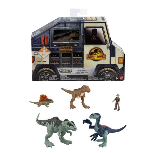 Jurassic World Dominion Minis Battle Pack Dinosaur Figures 4 Dinosaurs 1 Human