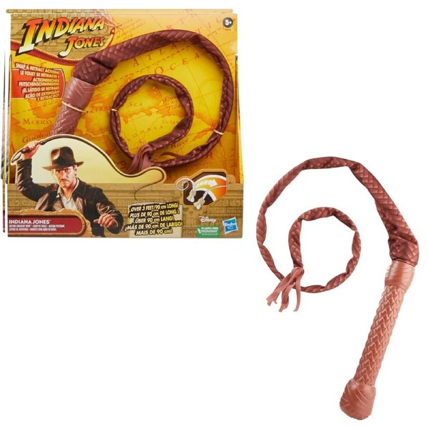 Indiana Jones Action Crackin Whip Roleplay Toy Snap Retract Fun Kids Ages 5 Plus