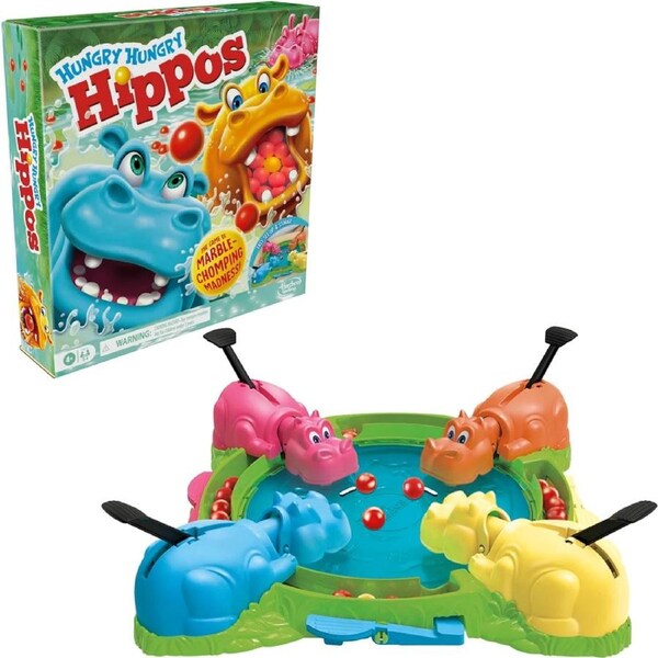Hungry Hungry Hippos Classic Marble Chomping Board Game Fun Playset 2-4 Kids 4+