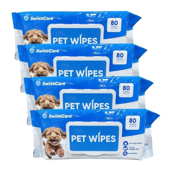 SwissCare Pet Wipes 4-Pack (320 Wipes)