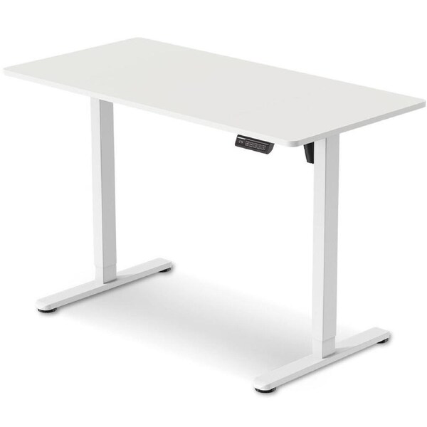 Fortia Electric Sit To Stand Up Standing Desk 120x60cm, Height Adjustable, 40kg Rated, White