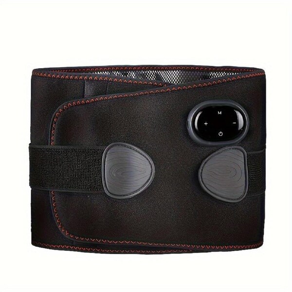 Portable Usb-Rechargeable Waist & Ab Trainer With Hot Compress(Black)