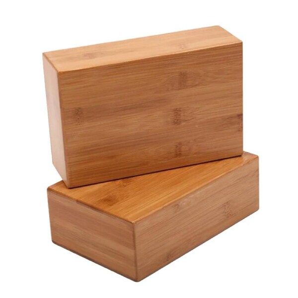 Bamboo Yoga Block For Flexibility & Meditation (Brown)