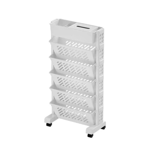 Floor Mounted Movable Bookshelf With Wheels