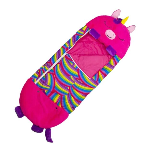 Kids Cartoon Plush Sleeping Bag Pillow Set (Rose Red)