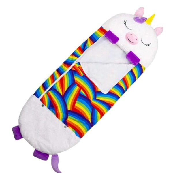 Kids Cartoon Plush Sleeping Bag Pillow Set (White)