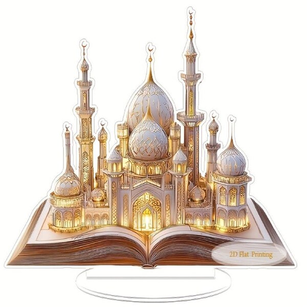 2D Flat Acrylic Mosque Desktop Tabletop Decoration