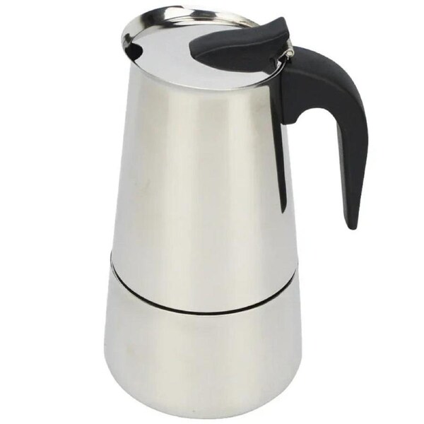 9 Cup Stainless Steel Coffee Maker Moka Pot Stovetop Espresso Maker Silver