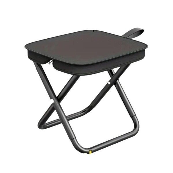 Black Portable Folding Camping Chair and Stool