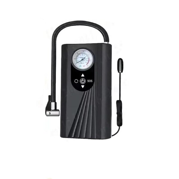 High-Precision Portable Air Pump Compressor Digital Tyre Inflator Black