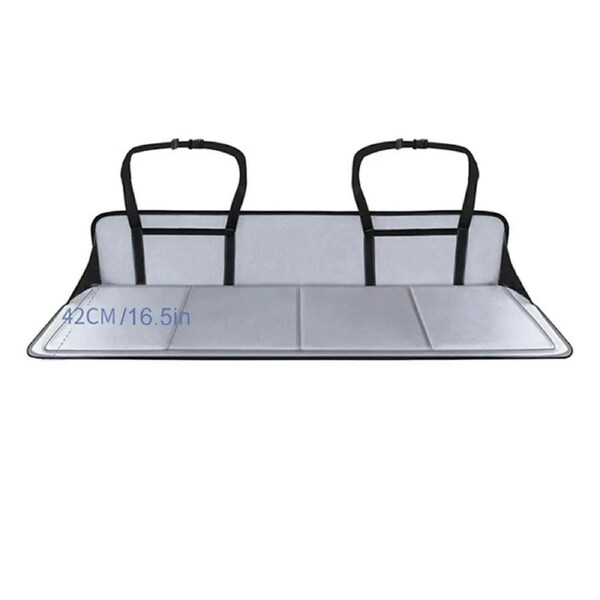 Foldable Car Camping Head Block with Storage Flannel Sleeping Pad Grey