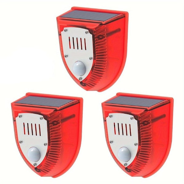 Solar Motion Alarm with Dog Bark & Gunshot Sound (3 pcs)