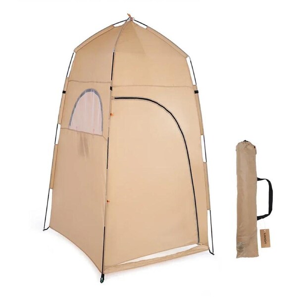 Portable Outdoor Privacy Tent Pop-Up Shower And Toilet Shelter Khaki