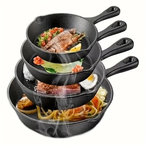 Pre-Seasoned Cast Iron Skillet Set (4pcs)