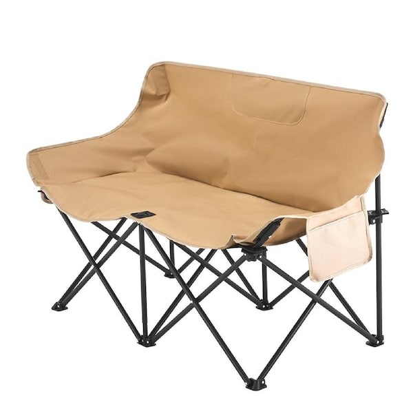 2-Person Folding Camping Sofa Chair with Armrests