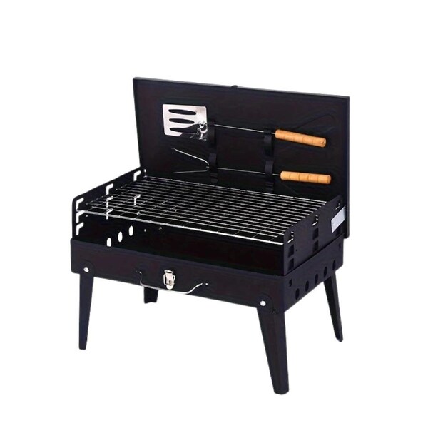 Portable Iron BBQ Grill with Tools