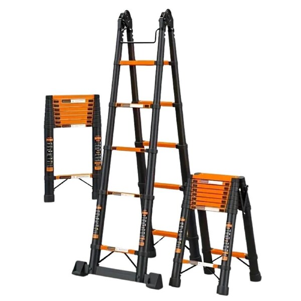Telescoping Ladder Heavy-Duty with Shelf
