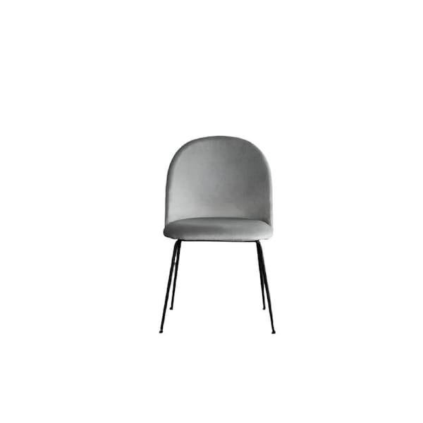 Light Luxury Velvet Dining Chair Modern Leisure Chair with Backrest Grey