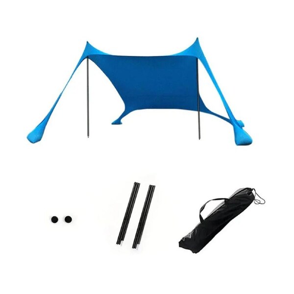Portable Beach Tent Sun Shelter Windproof Camping Canopy Blue