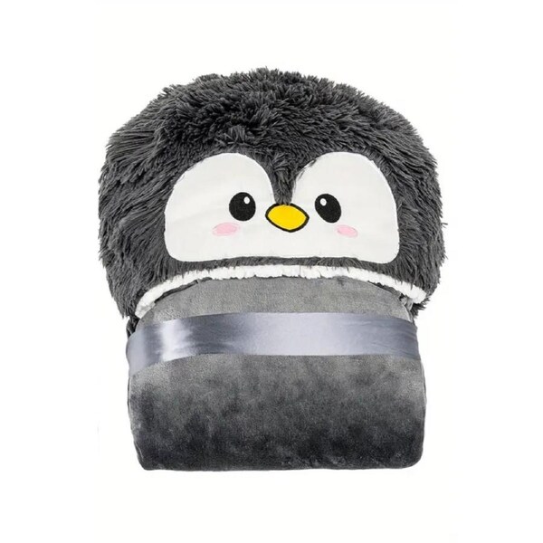 Penguin Hooded Wearable Blanket with Gloves