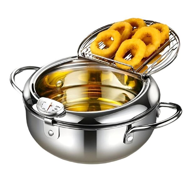 Tempura Stainless Steel Fryer Pot with Thermometer
