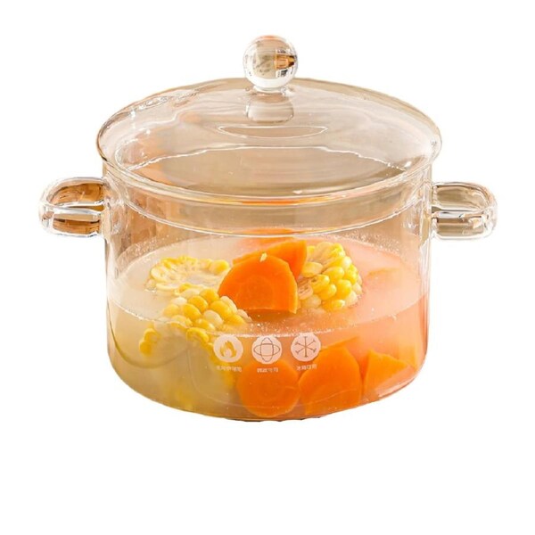 Amber Glass Soup Pot with Lid