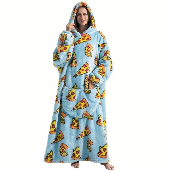 Oversized Fleece Blanket Hoodie with Sleeves