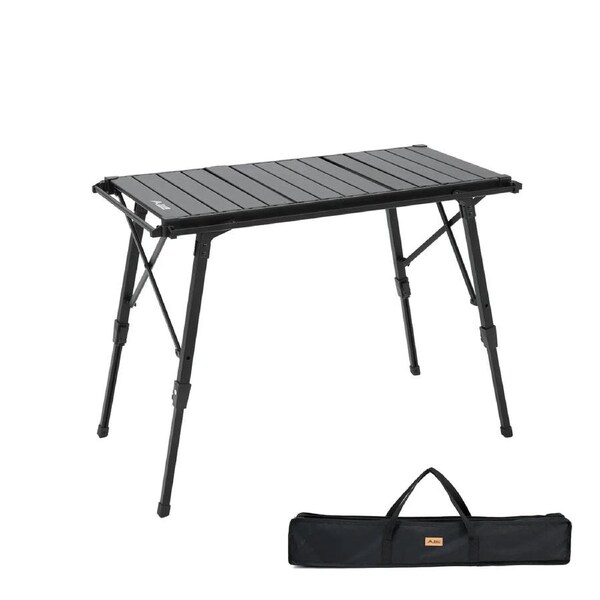 Multifunctional IGT Camping Table Adjustable Aluminum Alloy Black