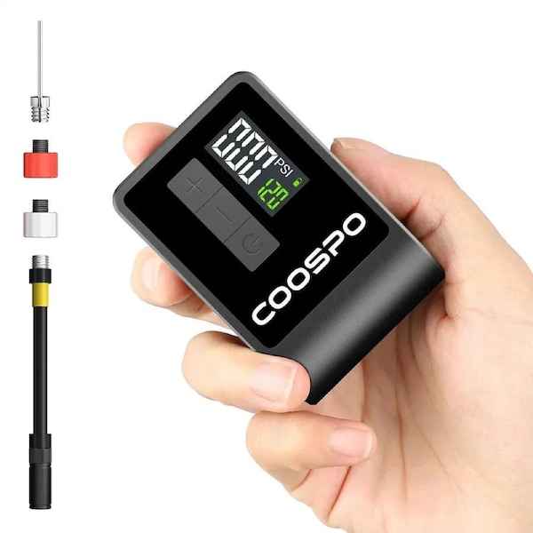 Mini Electric Air Pump Portable Digital Tire Inflator 120PSI Black