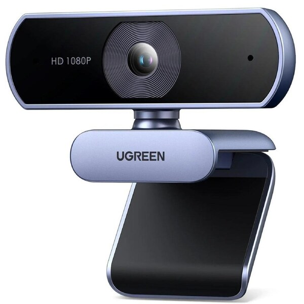 1080P HD Webcam Dual Mics Auto Light Correction Black