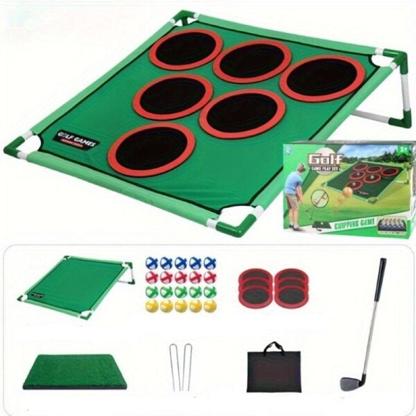 Golf Practice Net Set with Mat & Balls
