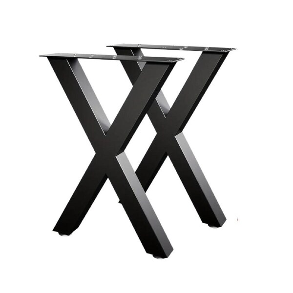 X-Shaped Iron Table Legs Metal Furniture Base (2pcs)