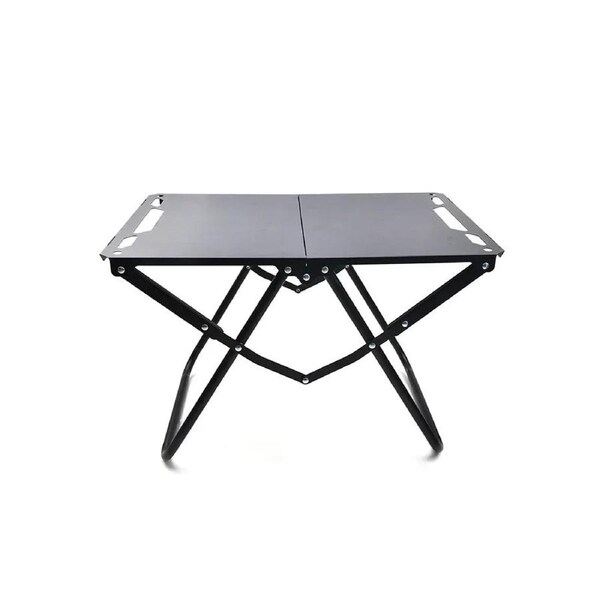 Foldable Hollowed Surface Camping Table Black