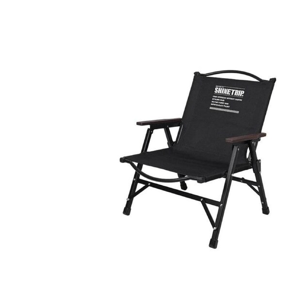 Outdoor Folding Chair Kermit-Style with Oak Armrests Black