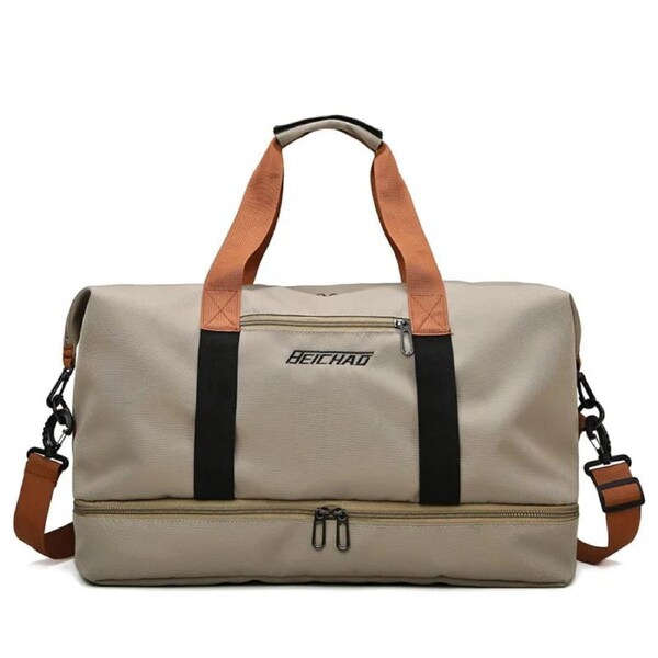 Nylon Travel Gym Duffel Bag Khaki