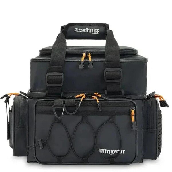 Waterproof Fishing Gear Shoulder Bag Camping Black