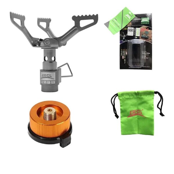 Mini Camping Stove with Adapter Grey