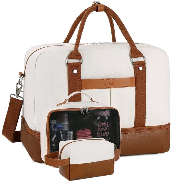 Travel Tote Duffel Bag with Shoe Compartment