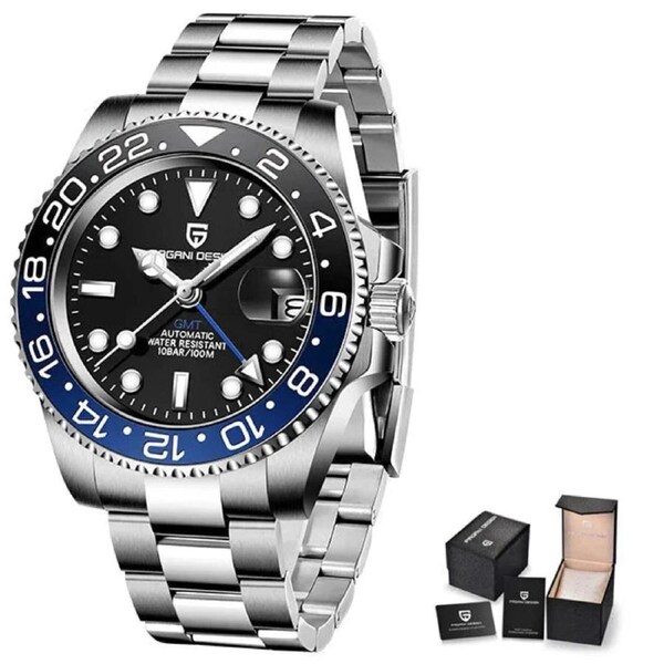 Men's Automatic Mechanical Sapphire Watch (Black Blue)